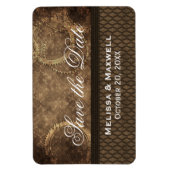 Metallgetriebe Save the Date Flexi Magnet, braun Magnet (Vertikal)