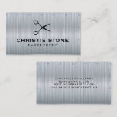 Metallgewebe | Hintergrund des Scheren-Symbols Visitenkarte (Vorne/Hinten)