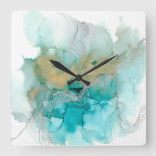 Metallgewebe Quadratische Wanduhr