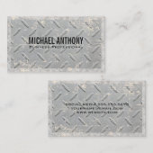 Metallgittermuster | Grunge Visitenkarte (Vorne/Hinten)