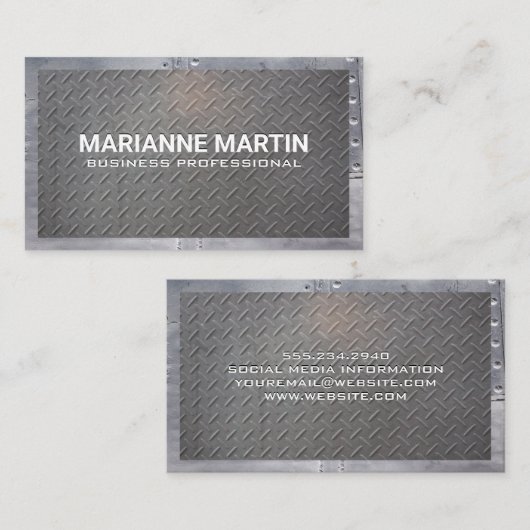 Metallgittermuster | Rivets Visitenkarte (Vorne/Hinten)
