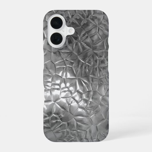 Metallgrau Glanz iPhone 16 Hülle (Rückseite)