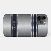 Metallgrau, industriell geometrisch Case-Mate iPhone hülle (Rückseite (Horizontal))