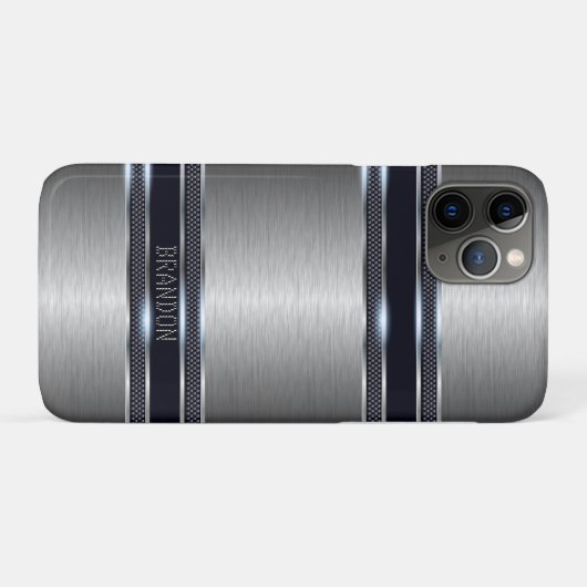 Metallgrau, industriell geometrisch Case-Mate iPhone hülle (Rückseite (Horizontal))