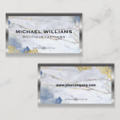 Metallgrenze | Blauer Goldmarmor Visitenkarte (Vorne/Hinten)