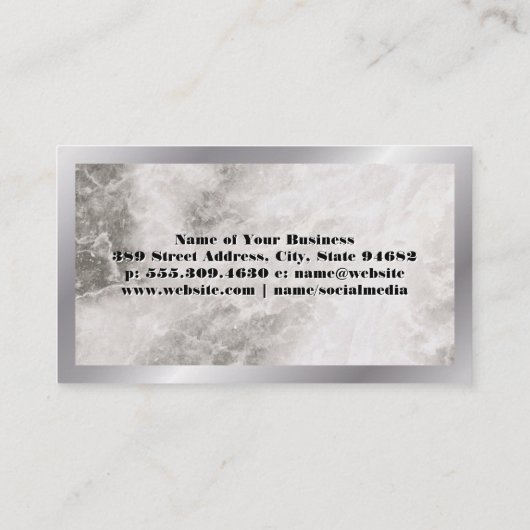 Metallgrenze | Marmor Visitenkarte (Rückseite)