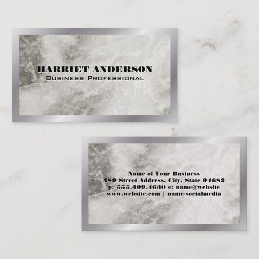 Metallgrenze | Marmor Visitenkarte (Vorne/Hinten)