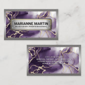 Metallgrenze | Metallisch | Marmor Visitenkarte (Vorne/Hinten)