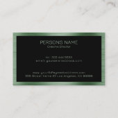 Metallgrün gebürstetes Aluminium-Textur-Look Visitenkarte (Rückseite)