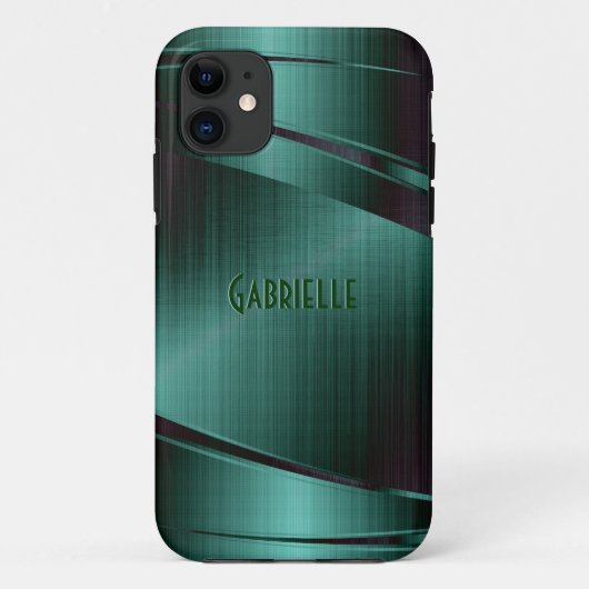 Metallgrün gestrichene Aluminiumlackierung Case-Mate iPhone Hülle (Rückseite)