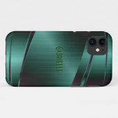 Metallgrün gestrichene Aluminiumlackierung Case-Mate iPhone Hülle (Rückseite (Horizontal))