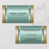 metallhaltig, neiggrün und Gold Visitenkarte (Vorne/Hinten)