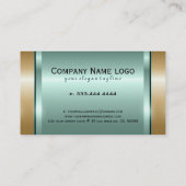 metallhaltig, neiggrün und Gold Visitenkarte (Rückseite)