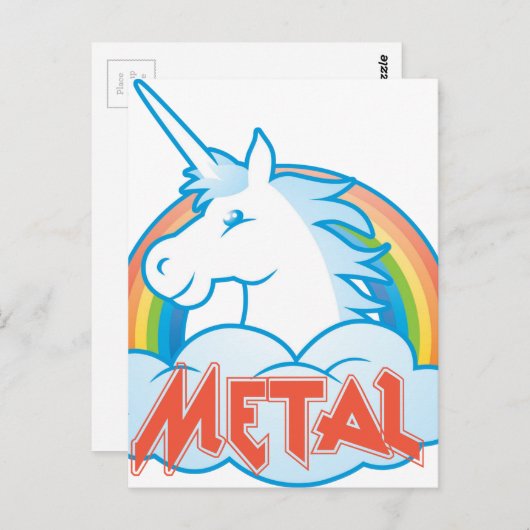 metallhaltig postkarte (Vorne/Hinten)