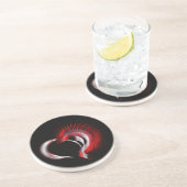 Metallherz Getränkeuntersetzer (Seite)