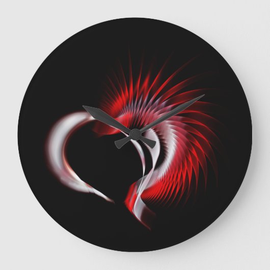 Metallherz Große Wanduhr (Vorderseite)