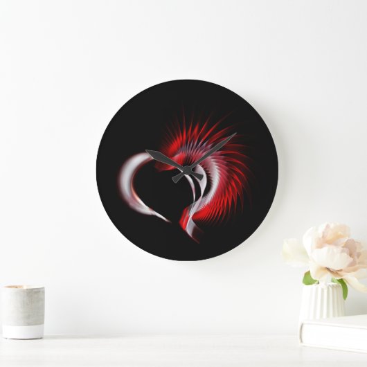 Metallherz Große Wanduhr (Zuhause)