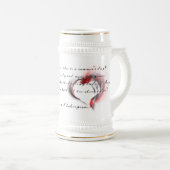 Metallherz mit Shakespeares Sonnet 18 Bierglas (VorderseiteRechts)