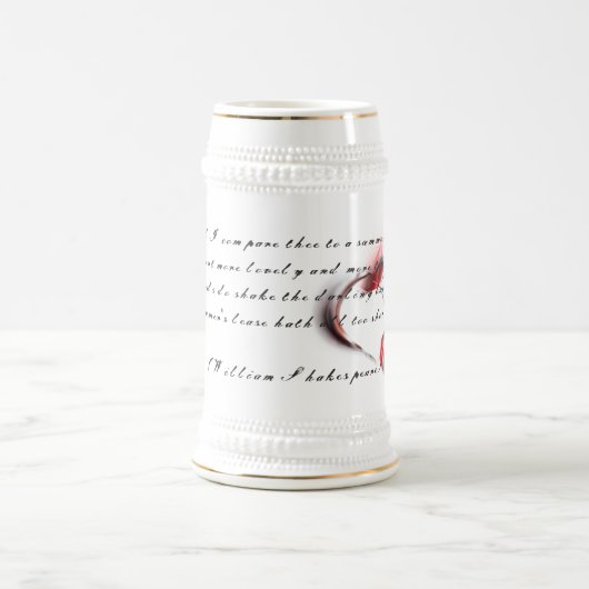Metallherz mit Shakespeares Sonnet 18 Bierglas (Mittel)