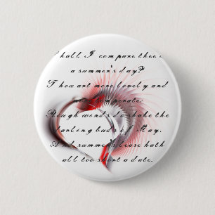 Metallherz mit Shakespeares Sonnet 18 Button