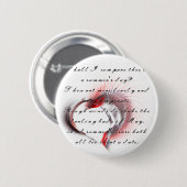 Metallherz mit Shakespeares Sonnet 18 Button (Vorne & Hinten)