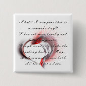 Metallherz mit Shakespeares Sonnet 18 Button (Vorderseite)