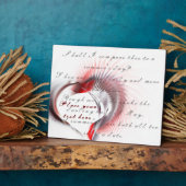 Metallherz mit Shakespeares Sonnet 18 Fotoplatte (Seite)