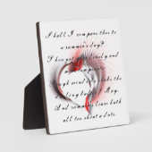 Metallherz mit Shakespeares Sonnet 18 Fotoplatte (Vorderseite)