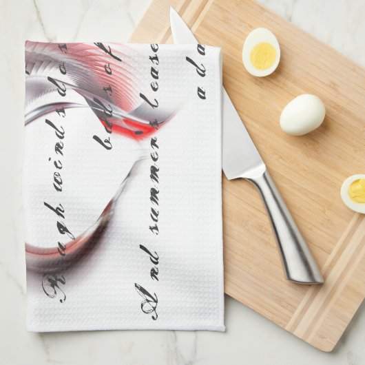 Metallherz mit Shakespeares Sonnet 18 Geschirrtuch (Viertel Falte)