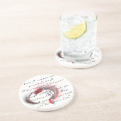 Metallherz mit Shakespeares Sonnet 18 Getränkeuntersetzer (Seite)