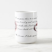 Metallherz mit Shakespeares Sonnet 18 Kaffeetasse (Mittel)