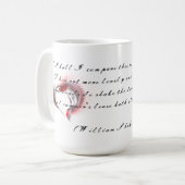 Metallherz mit Shakespeares Sonnet 18 Kaffeetasse (Vorderseite Links)
