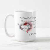 Metallherz mit Shakespeares Sonnet 18 Kaffeetasse (Links)