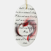 Metallherz mit Shakespeares Sonnet 18 Keramikornament (Rechts)