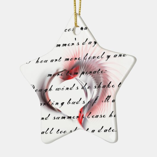 Metallherz mit Shakespeares Sonnet 18 Keramikornament (Links)