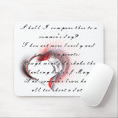 Metallherz mit Shakespeares Sonnet 18 Mousepad (Mit Mouse)
