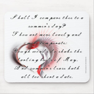 Metallherz mit Shakespeares Sonnet 18 Mousepad