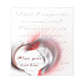 Metallherz mit Shakespeares Sonnet 18 Notizblock (Vorderseite)