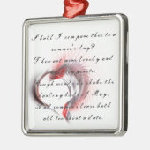 Metallherz mit Shakespeares Sonnet 18 Ornament Aus Metall (Links)