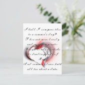 Metallherz mit Shakespeares Sonnet 18 Postkarte (Stehend Vorderseite)