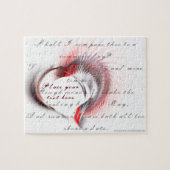 Metallherz mit Shakespeares Sonnet 18 Puzzle (Horizontal)