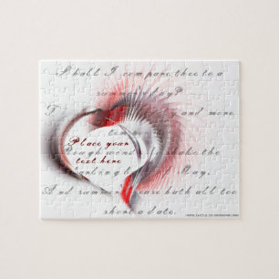 Metallherz mit Shakespeares Sonnet 18 Puzzle