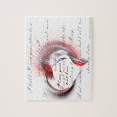 Metallherz mit Shakespeares Sonnet 18 Puzzle (Vertikal)