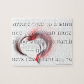 Metallherz mit Shakespeares Sonnet 18 Puzzle (Horizontal)