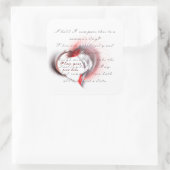 Metallherz mit Shakespeares Sonnet 18 Quadratischer Aufkleber (Tasche)