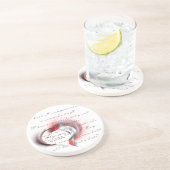 Metallherz mit Shakespeares Sonnet 18 Sandstein Untersetzer (Seite)