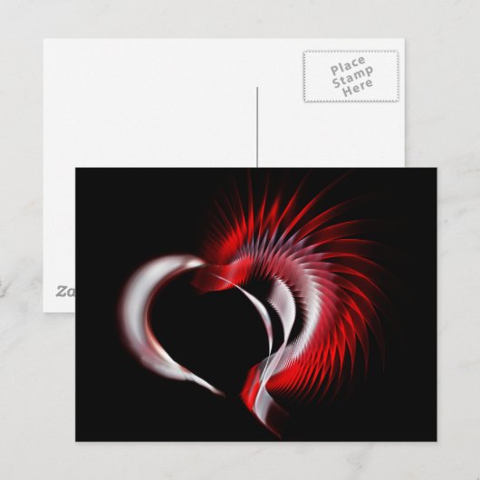 Metallherz Postkarte (Vorne/Hinten)