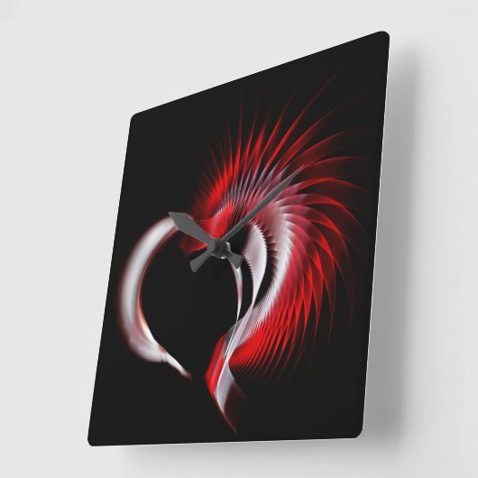 Metallherz Quadratische Wanduhr (Winkel)