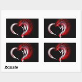 Metallherz Rechteckiger Aufkleber (Blatt)