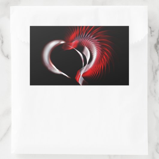 Metallherz Rechteckiger Aufkleber (Tasche)